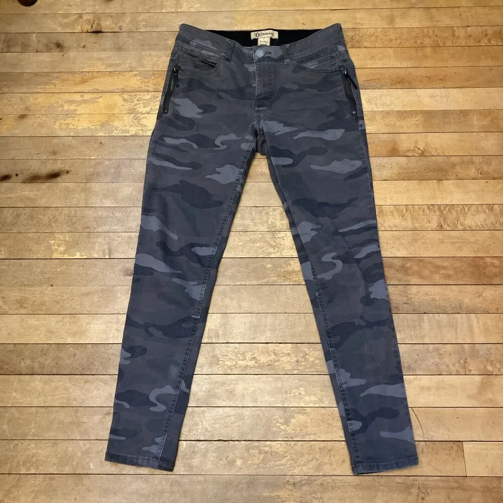 Democracy Ab Solution Pants Women’s Size 8 Camo Zip Pockets Skinny Mid Rise